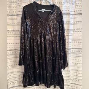 Crown & Ivy Black Sequin dress